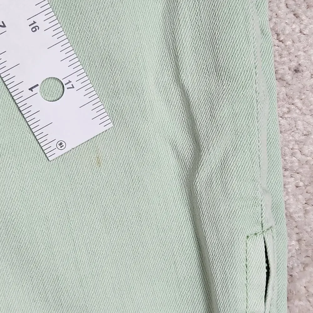 FREE PEOPLE Jeans Womens Size 29 Green Mint Ankle Zip Skinny Denim Pockets